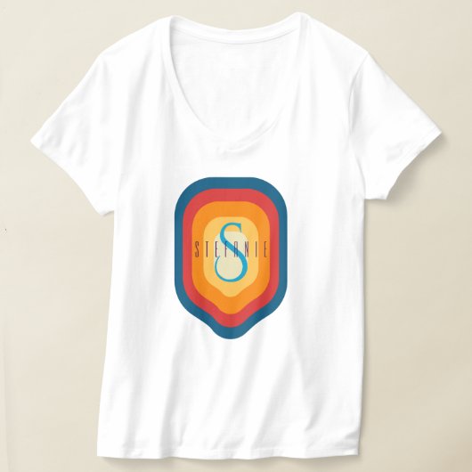 追加名前をカスタムするモノグラムのイニシャルパーソナライズされた Tシャツ (レイダウン)