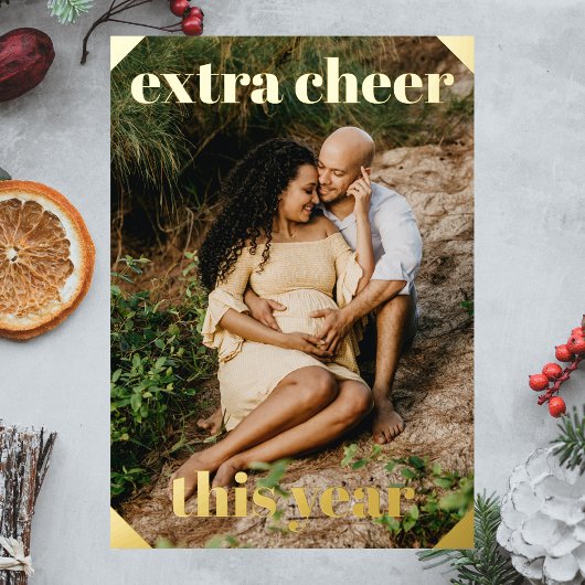 追加応援今年の妊娠告知カード 箔シーズンカード