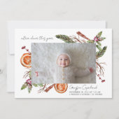 追加応援休日ベビー写真誕生のお知らせ 案内状 (正面)