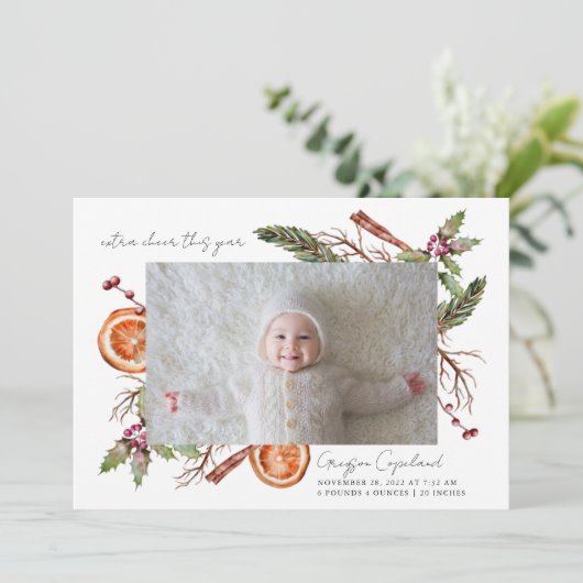 追加応援休日ベビー写真誕生のお知らせ 案内状 (スタンド正面)