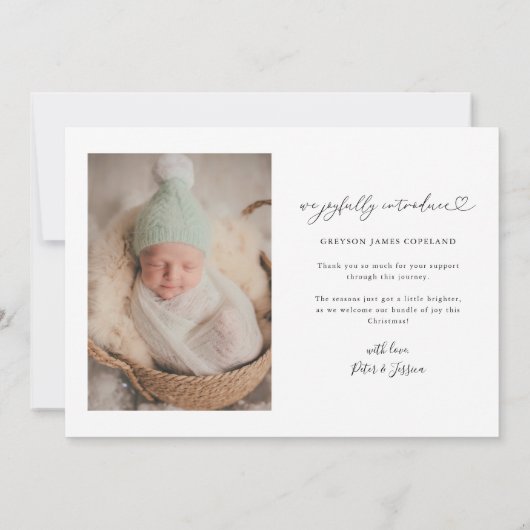 追加応援休日ベビー写真誕生のお知らせ 案内状 (裏面)