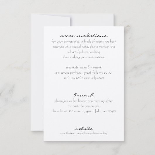 追加情報素朴招待状の挿入 招待状 (正面)