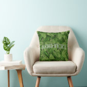 追加文字モダンシック緑葉の可愛いパターン クッション (椅子)