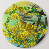 追加文字ワトル&ガム葉ス大判バッジ 缶バッジ (正面)