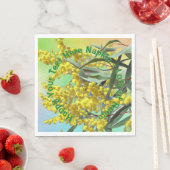 追加文字ワトル&ガム葉ズオージー昼食会 スタンダードランチョンナプキン (インサイチュ)