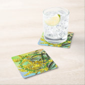 追加文字ワトル&ガム葉ズオージー スクエアペーパーコースター (インサイチュ)