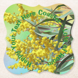 追加文字ワトル&ガム葉ズオージー ペーパーコースター