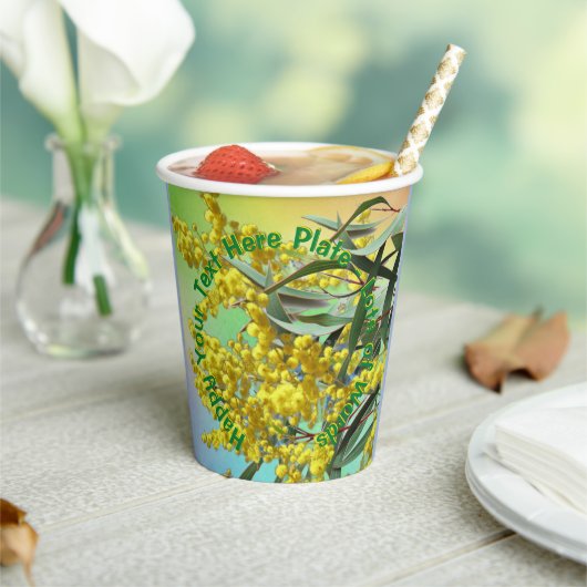 追加文字ワトル&ガム葉ズオージー 紙コップ (インサイチュ)