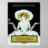 追加文字ヴィンテージスタイルレディ、サイン ポスター (正面)