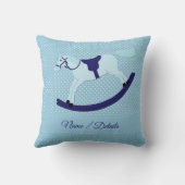 追加文字変更名ブルーロッキングホース枕 クッション (裏面)