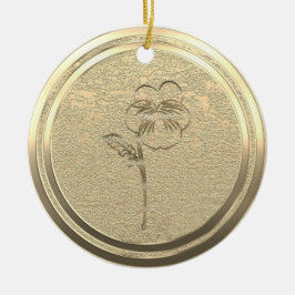 追加文字金ゴールドパンシーヴィオラセラミックオーナメント セラミックオーナメント