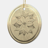 追加文字金ゴールドポインセチア12月セラミックオーナメント セラミックオーナメント (左)