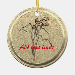 追加文字金ゴールドリリーの谷 セラミックオーナメント