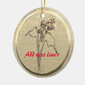 追加文字金ゴールドリリーの谷 セラミックオーナメント (左)