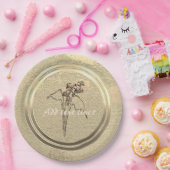 追加文字金ゴールドリリーオブザバレー紙プレート ペーパープレート (パーティー)