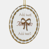 追加文字魔法金ゴールドボウベビーキッズクリスマス セラミックオーナメント (右)