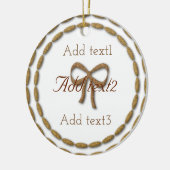 追加文字魔法金ゴールドボウベビーキッズクリスマス セラミックオーナメント (左)