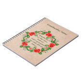 追加文字、おばあちゃんのようなバラ、フローラ  ノートブック (左側)