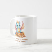 追加文字、家業ではない建物家族の富 コーヒーマグカップ (正面左)