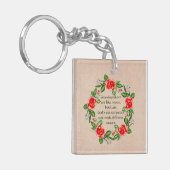 追加文字、祖母バラのようなフローラ祖母 キーホルダー (正面左)