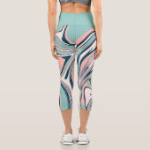 追加文字l愛らしい大理石ゲートlエクササイズブルー カプリレギンス (裏面)