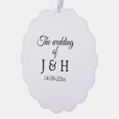 追加結婚カップル名のイニシャルレターの日付 オーナメントカード (左)