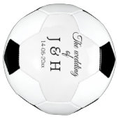 追加結婚カップル名のイニシャルレターの日付 サッカーボール (回転)