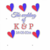 追加結婚カップル名のイニシャルレターの日付 シール (正面)