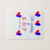 追加結婚カップル名のイニシャルレターの日付 ジグソーパズル (横)