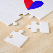 追加結婚カップル名のイニシャルレターの日付 ジグソーパズル (側面)