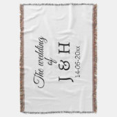 追加結婚カップル名のイニシャルレターの日付 スローブランケット (正面縦)