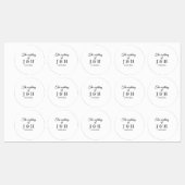 追加結婚カップル名のイニシャルレターの日付 ラベル (シート)