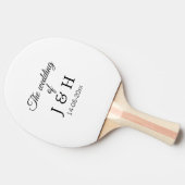 追加結婚カップル名のイニシャルレターの日付 卓球ラケット (横)