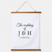 追加結婚カップル名のイニシャルレターの日付 吊り下げ型タペストリー (正面)