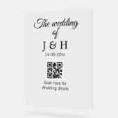 追加結婚カップル名QRコードスキャン詳細 アクリルサイン (傾斜)