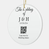 追加結婚カップル名QRコードスキャン詳細 セラミックオーナメント (左)