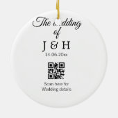 追加結婚カップル名QRコードスキャン詳細 セラミックオーナメント (裏面)