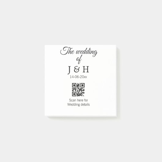 追加結婚カップル名QRコードスキャン詳細 ポストイット (正面)
