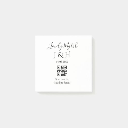 追加結婚カップル名QRコードスキャン詳細 ポストイット (正面)