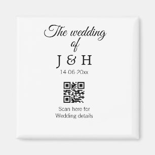 追加結婚カップル名QRコードスキャン詳細 マグネット