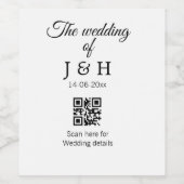 追加結婚カップル名QRコードスキャン詳細 ワインラベル (シングルラベル)