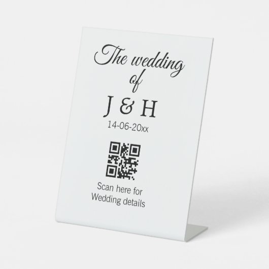 追加結婚カップル名QRコードスキャン詳細 台座サイン (正面)