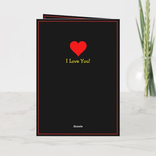 追加2写真の燃えるような赤いバレンタインハートの愛の詩 カード (裏面)