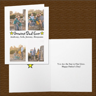 追加4フォトコラージュもっとも偉大パパEver Father's Day カード