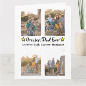 追加4フォトコラージュもっとも偉大パパEver Father's Day カード (正面)