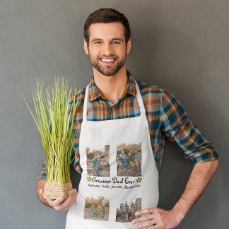 追加4フォトコラージュもっとも偉大パパEver Father's Day スタンダードエプロン