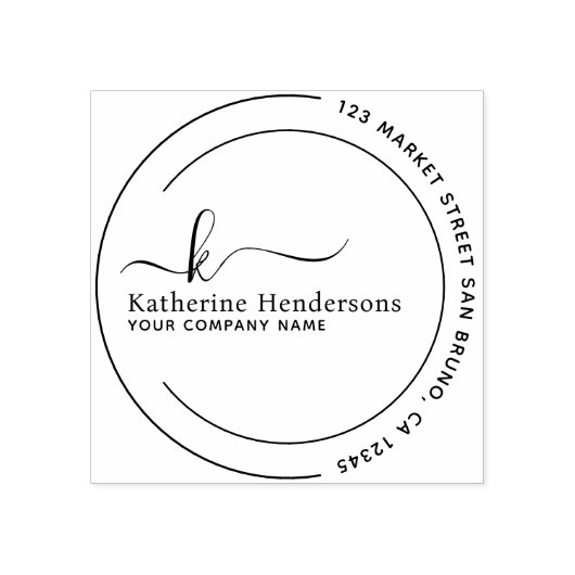 追加 |業務モダンロゴアドレス会社 ラバースタンプ (インプリント)