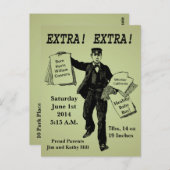 追加!追加!ヴィンテージ新聞ベビー発表 ポストカード (正面/裏面)