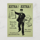 追加!追加!ヴィンテージ新聞ベビー発表 ポストカード (正面)