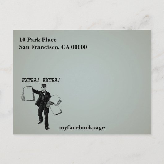 追加！追加！ヴィンテージ新聞日付の保存 案内ポストカード (裏面)